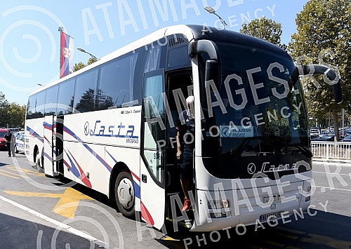 Serbian basketball team arrived to airport.Kosarkaski reprezentativci Srbije stigli na aerodrom 