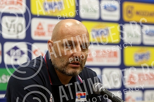 Press conference on the departure of the senior men's national team of Serbia to the World Cup in China.Konferencija za medije u hotelu Crown Plaza povodom odlaska seniorske muske reprezentacije Srbije na Svetsko prvenstvo u Kinu.