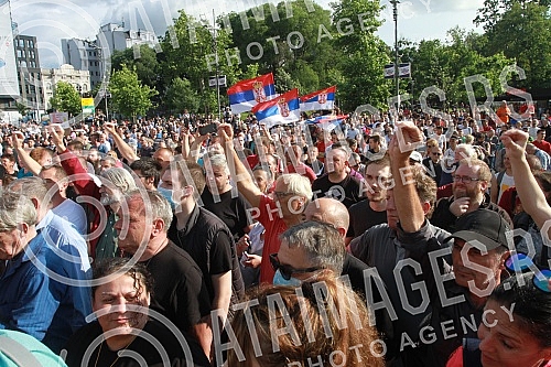 In front of the House of the National Assembly, MP Srdjan Nogo organized 