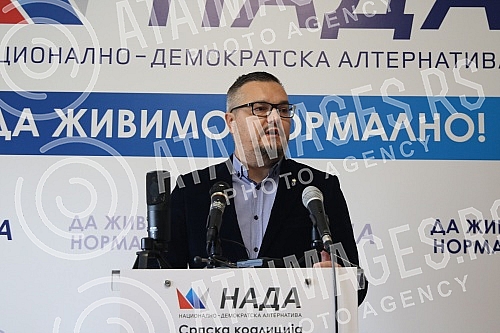 A press conference of the NADA coalition was held in the premises of the Movement for the Renewal of the Kingdom of Serbia on the topic 