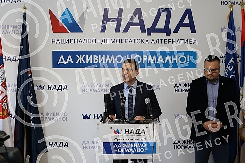 A press conference of the NADA coalition was held in the premises of the Movement for the Renewal of the Kingdom of Serbia on the topic 