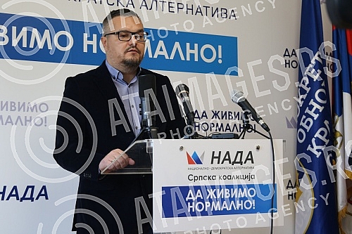 A press conference of the NADA coalition was held in the premises of the Movement for the Renewal of the Kingdom of Serbia on the topic 