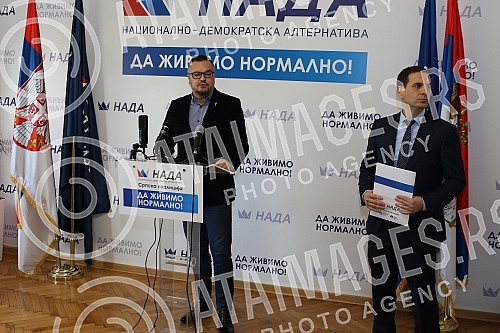 A press conference of the NADA coalition was held in the premises of the Movement for the Renewal of the Kingdom of Serbia on the topic 