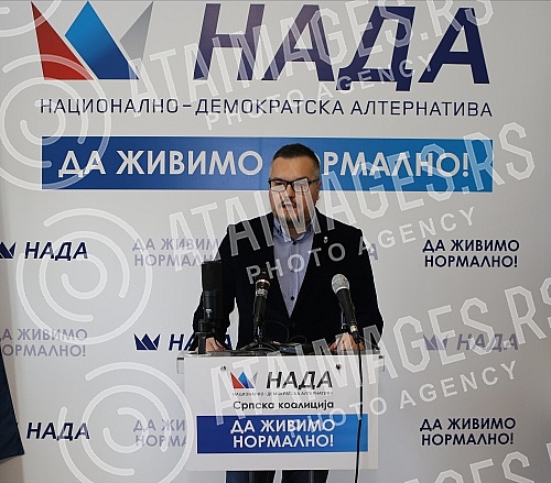 A press conference of the NADA coalition was held in the premises of the Movement for the Renewal of the Kingdom of Serbia on the topic 