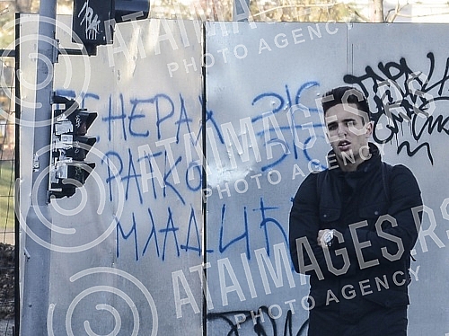 Graffiti in Belgrade on the occasion of the Hague verdict, General Ratko Mladic.Grafiti u Beogradu povodom presude u hagu generalu Ratku Mladicu.