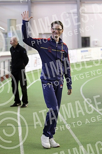 Ivana Spanovic, the winner of the gold medal at the WC indoor in the Birmingham.Docek Ivane Spanovic po osvajanju zlatn medalje na SP u dvorani u Birmigemu.
