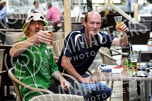 Ireland fans football team before the match in Belgrade Serbia vs Republic of Ireland, which is played at the stadium Rajko Mitic.Navijaci fudbalske reprezentacije Republike Irske u Beogradu pred utakmicu Srbija - Republika Irska koja se igra na sta