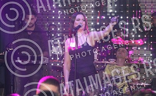 Performance of Milica Pavlovic held in night club Gotik.Nastup Milice Pavlovic u nocnom klubu Gotik.