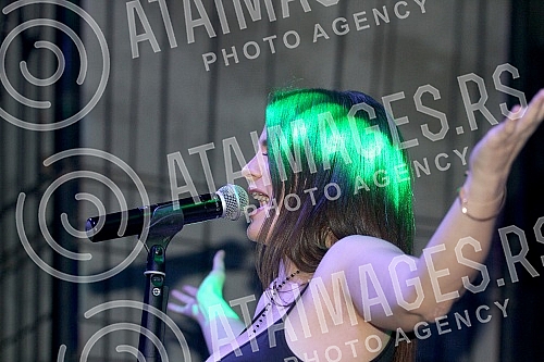 Performance of Milica Pavlovic held in night club Gotik.Nastup Milice Pavlovic u nocnom klubu Gotik.