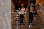 Svetlana Ceca Raznatovic and Bogdan Srejovic leave the Hyatt Regency Hotel after Veljko Raznatovic's match.Svetlana Ceca Raznatovic i Bogdan Srejovic odlaze iz  hotela Hyatt  Regency posle meca Veljka Raznatovica