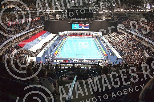 Evropsko prvenstvo u vaterpolu (European waterpolo championships - 32nd for men and 16th for women) Srbija - Slovacka (Serbia vs Slovakia - men).