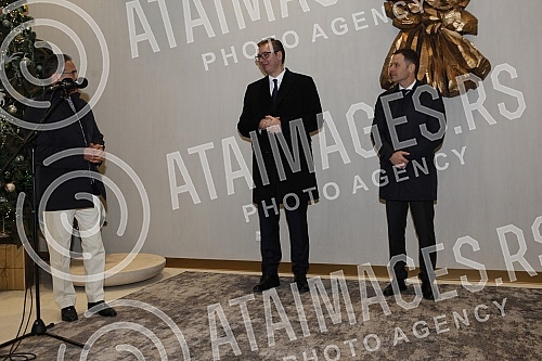The President of Serbia Aleksandar Vucic and the President of the company 