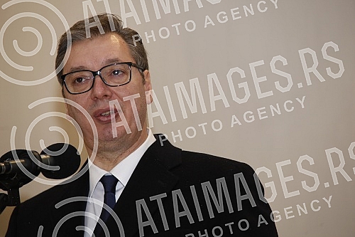 The President of Serbia Aleksandar Vucic and the President of the company 