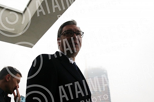 The President of Serbia Aleksandar Vucic and the President of the company 