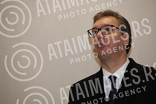 The President of Serbia Aleksandar Vucic and the President of the company 