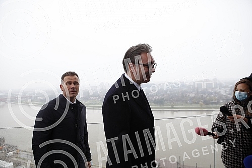 The President of Serbia Aleksandar Vucic and the President of the company 