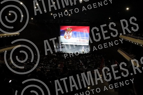 The central convention of the Dveri-POKS Patriotic Bloc was held in Kombank Hall.U Kombank dvorani odrzana je centralna konvencija Patriotskog bloka Dveri-POKS.