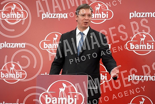 Otvaranje novog pogona Plazma keksa u kompaniji Bambi u Pozarevcu, u prisustvu predsednika Vlade Republike Srbije Aleksandra Vucica. 