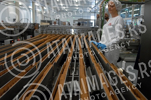 Otvaranje novog pogona Plazma keksa  kompanije Bambi u Pozarevcu, u prisustvu predsednika vlade Srbije Aleksandra Vucica.