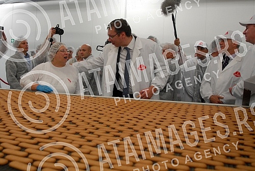 Otvaranje novog pogona Plazma keksa u kompaniji Bambi u Pozarevcu, u prisustvu predsednika Vlade Republike Srbije Aleksandra Vucica. 