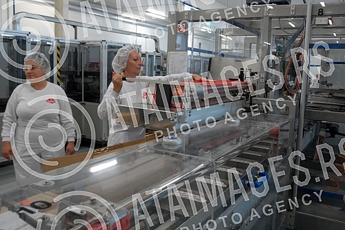 Otvaranje novog pogona Plazma keksa  kompanije Bambi u Pozarevcu, u prisustvu predsednika vlade Srbije Aleksandra Vucica.