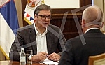 Serbian President Aleksandar Vucic met with German Ambassador to Serbia Thomas Schieb.Predsednik Srbije Aleksandar Vucic sastao se sa ambasadorom Nemacke u Srbiji Tomasom Sibom. 