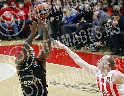 The match of the 16th round of the Turkish Airlines Euroleague between KK Crvena zvezda mts and FC Bayern Munich was played in the Aleksandar Nikolic Hall.Utakmica 16. kola Turkish Airlines Evrolige izmedju KK Crvena zvezda mts i FC Bajern Minhen o