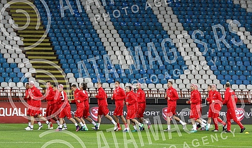 Press Conference and Training of the Austrian national football team (Osterreichische Team) held at the stadium 