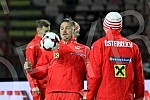 Press Conference and Training of the Austrian national football team (Osterreichische Team) held at the stadium 