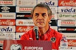 Press Conference and Training of the Austrian national football team (Osterreichische Team) held at the stadium 