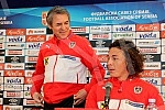 Press Conference and Training of the Austrian national football team (Osterreichische Team) held at the stadium 
