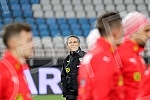 Press Conference and Training of the Austrian national football team (Osterreichische Team) held at the stadium 
