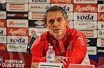 Press Conference and Training of the Austrian national football team (Osterreichische Team) held at the stadium 