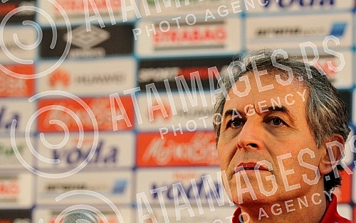 Press Conference and Training of the Austrian national football team (Osterreichische Team) held at the stadium 