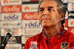 Press Conference and Training of the Austrian national football team (Osterreichische Team) held at the stadium 