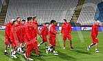 Press Conference and Training of the Austrian national football team (Osterreichische Team) held at the stadium 