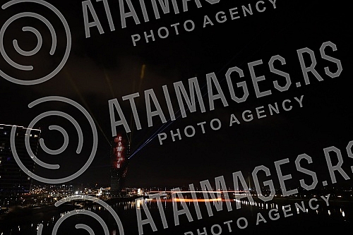 On the facade of the Belgrade Tower, the new symbol of Belgrade, in the first hour after midnight, the messages 