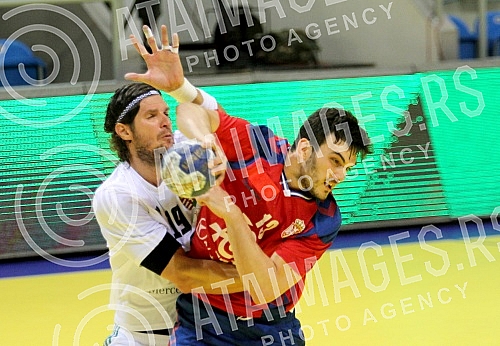 The first play-off match for the World Cup in France between Serbia and Hungary played in Kraljevo.Prva utakmica baraza (play-off) za odlazak na Svetsko prvenstvo u Francuskoj izmedju Srbije i Madjarske odigrana u Kraljevu.