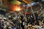 Serbian basketball League (KLS) playoffs final, 4th game, between KK Crvena Zvezda Telekom and KK Partizan NIS played at Aleksandar Nikolic sports hall.Cetvrta utakmica finala plej ofa Kosarkaske Lige Srbije (KLS) izmedju kosarkasa Crvene zvezde Tel