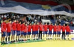 The first play-off match for the World Cup in France between Serbia and Hungary played in Kraljevo.Prva utakmica baraza (play-off) za odlazak na Svetsko prvenstvo u Francuskoj izmedju Srbije i Madjarske odigrana u Kraljevu.