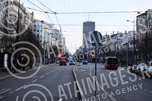 View of Belgrade during the first day of the weekend in which, according to the decision of the Government of Serbia from Friday at 21.00 to Monday at 06.00 in Serbia can only work grocery stores, some service activities (tailor, glass cutter, carpen