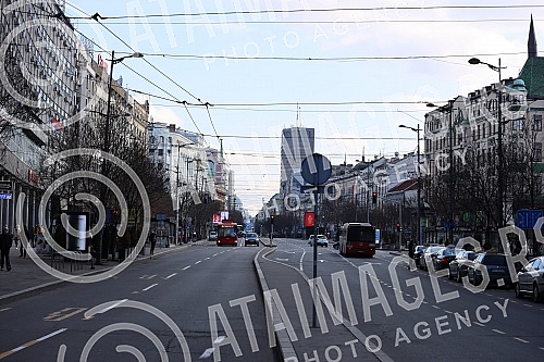 View of Belgrade during the first day of the weekend in which, according to the decision of the Government of Serbia from Friday at 21.00 to Monday at 06.00 in Serbia can only work grocery stores, some service activities (tailor, glass cutter, carpen