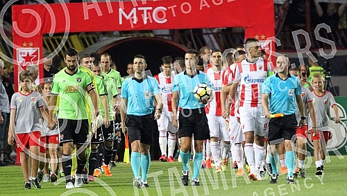 UEFA Champions League qualification match between FK Crvena Zvezda and FC Spartak Trnava held at Rajko Mitic stadium. Utakmica kvalifikacija Lige Sampiona izmedju FK Crvena Zvezda i FK Spartak Trnava odigrana na stadionu Rajko Mitic. 