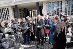 The President of the Party of freedom and justice, Dragan Djlas, held a press conference in front of the First basic public prosecutor's office.Predsednik Stranke slobode i pravde Dragan Djlas odrzao je konferenciju za novinare ispred Prvog osnovno