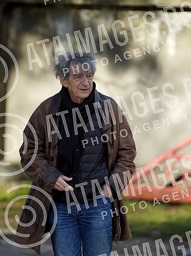 Recording of a TV show about Predrag Miki Manojlovic on Kosutnjak.Snimanje TV emisije o Predragu Mikiju Manojlovicu na Kosutnjaku
