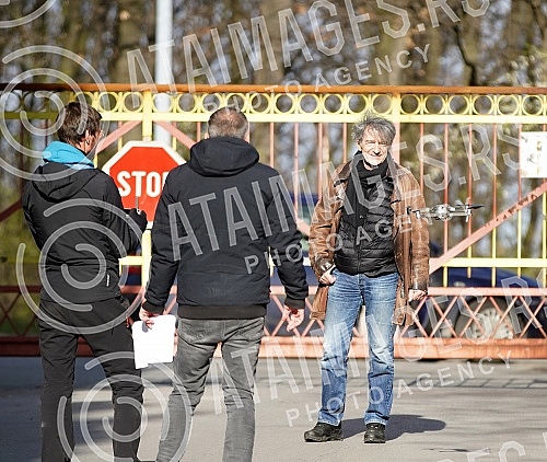 Recording of a TV show about Predrag Miki Manojlovic on Kosutnjak.Snimanje TV emisije o Predragu Mikiju Manojlovicu na Kosutnjaku
