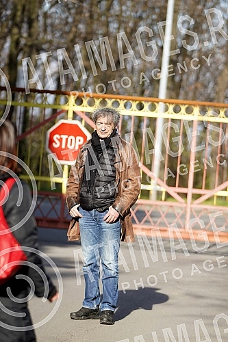 Recording of a TV show about Predrag Miki Manojlovic on Kosutnjak.Snimanje TV emisije o Predragu Mikiju Manojlovicu na Kosutnjaku