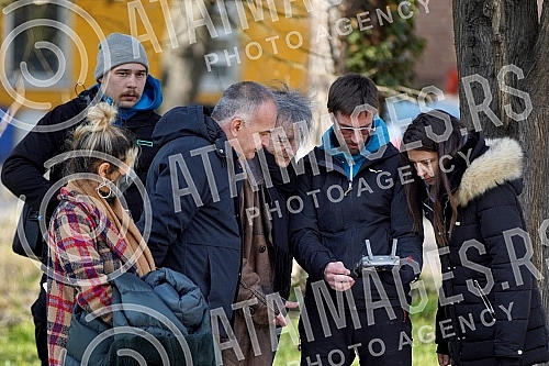 Recording of a TV show about Predrag Miki Manojlovic on Kosutnjak.Snimanje TV emisije o Predragu Mikiju Manojlovicu na Kosutnjaku