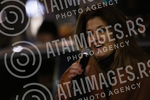 In front of the Presidency, a protest is being held against the excavation of lithium and pine on the territory of the whole of Serbia, under the name 