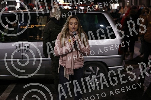 In front of the Presidency, a protest is being held against the excavation of lithium and pine on the territory of the whole of Serbia, under the name 